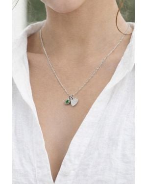 SVNX Mini Heart & August Birthstone Necklace - Natural