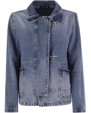 Fay 3 Hook Denim Jacket - Blue
