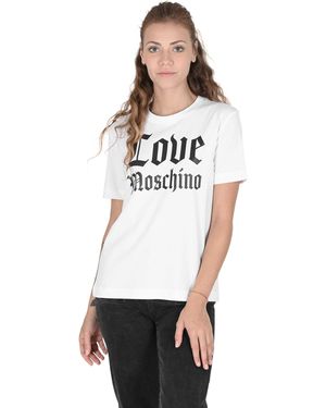 Love Moschino Gothic Logo Tee Short Sleeve - White