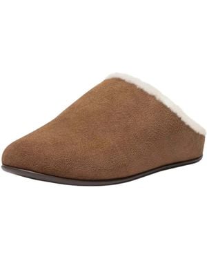 Fitflop Ladies Chrissie Suede Slippers - Brown