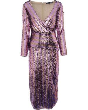 French Connection Fiki Midi Wrap Dress - Purple