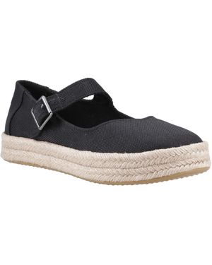 TOMS Carolina Mary Jane Synthetic Espadrilles - Blue
