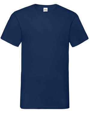 Fruit Of The Loom Value V Neck T-Shirt Cotton - Blue
