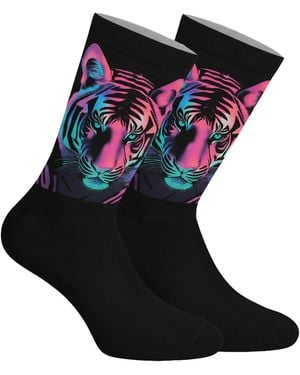 Jenes Socks Funny Printed Long For And - Black