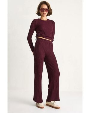Bianco Lucci Fitted Two-Piece Coord Set With Flared Trousers