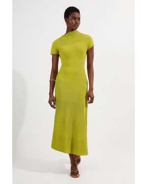 Karen Millen Stitch Detail Knit Midi Dress - Green
