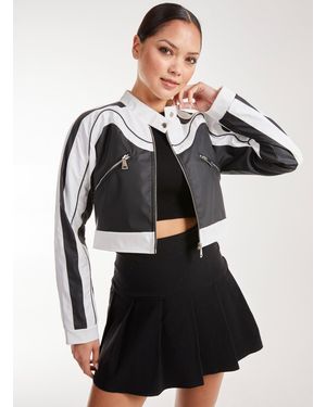 Pink Vanilla Racer Monochrome Jacket - Black