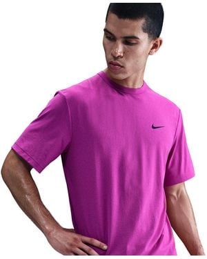 Nike Fit Uv Hyverse Short Sleeve Fitness Top - Purple