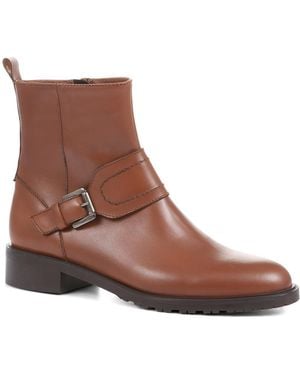 Jones Bootmaker Laurel Leather Buckle Ankle Boots - Brown