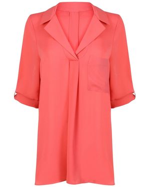 Secret Label Peach Silky Tunic Blouse - Pink