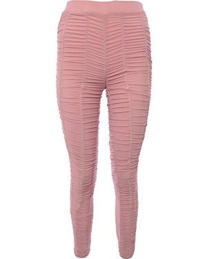 Club L London Ruched Detail Mesh Leggings - Red