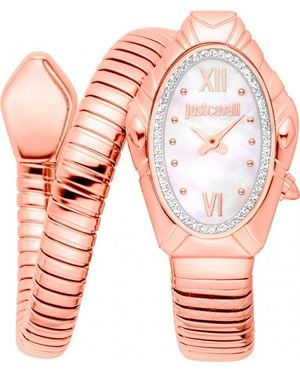 Just Cavalli Jc1L357M0045 Ladies Signature Snake Lirica Watch - Red