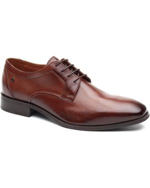 Base London Dome Lace Up Leather Burnt Lace-Up Shoes - Brown