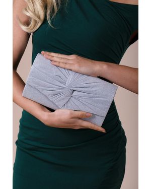 SVNX Ruched Bow Clutch Bag - Green