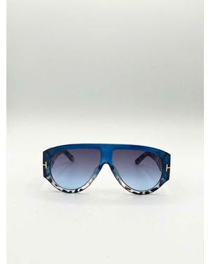 SVNX Oversized Rounded Sunglasses - Blue