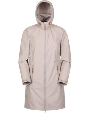 Mountain Warehouse 'Ioana' Longline Softshell Jacket Water Resistant Breathable Activewear - Natural