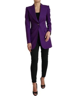 Dolce & Gabbana Blazer Tailored Fit Wool - Purple