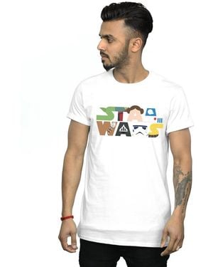 Star Wars Character Logo T-Shirt Cotton - White