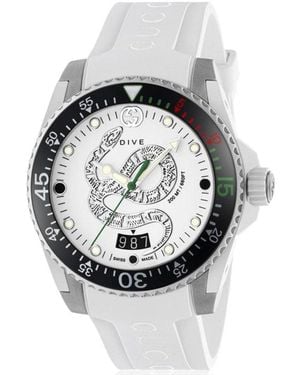 Gucci Ya136330 Dive Snake Motif Dial Watch - Metallic