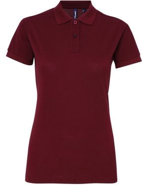 Asquith & Fox Ladies Short Sleeve Performance Blend Polo Shirt - Red
