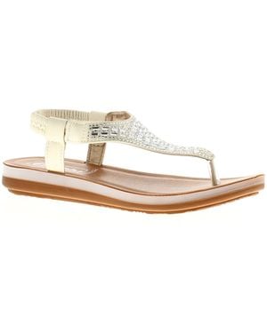 Inblu Flat Sandals Toe Post Incus Elasticated - Black