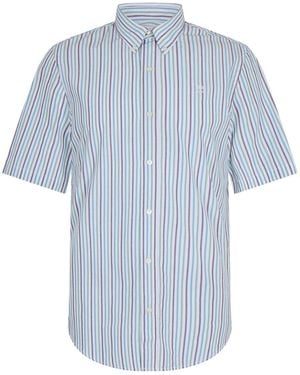 Timberland Striped Short Sleeve Oxford Shirt - Blue