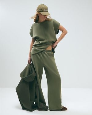 River Island Joggers Premium Twill Fabric Wide Leg - Green