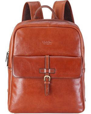 Infinity Leather Genuine Vintage Laptop Backpack Travel Bag - Red