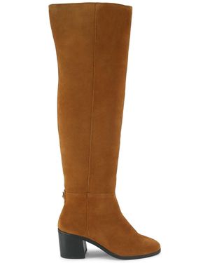 Kurt Geiger Suede Kgl Block Heel Knee Boots - Brown