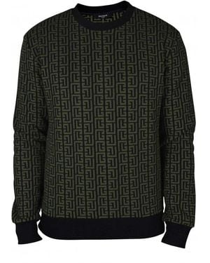 Balmain Sweatshirt Kaki - Zwart