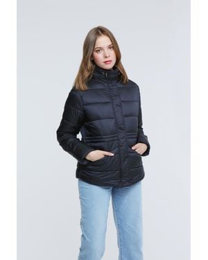 Elle Padded Jacket With Inner Fur Collar - Blue