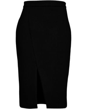 Conquista Faux Mouflon Pencil Skirt - Black