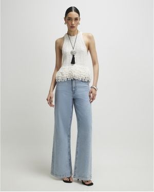 River Island Wide Leg Jeans 5 Pocket Cotton - Blue