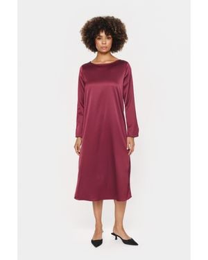 Saint Tropez Jurk Regular Fit Burgundy - Rood