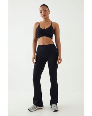 DSGN Studio Sculpt Fold Over Waist Flared Legging - Blue