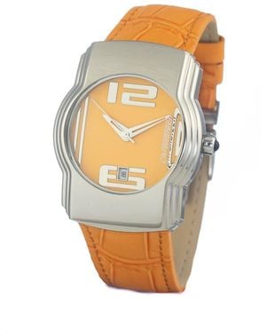 Chronotech Orange Leather Watch - Multicolour