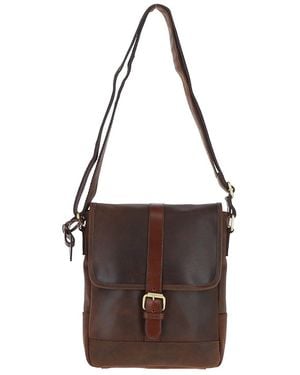 Fenland Sheepskin Vintage Oily Leather Travel Bag - Brown