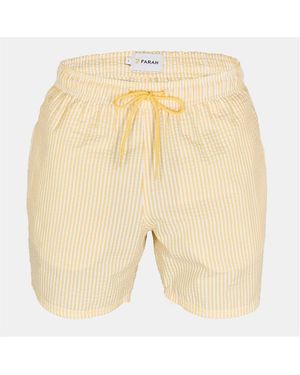 Farah Colbert Stripe Patterned Swim Short - Natural