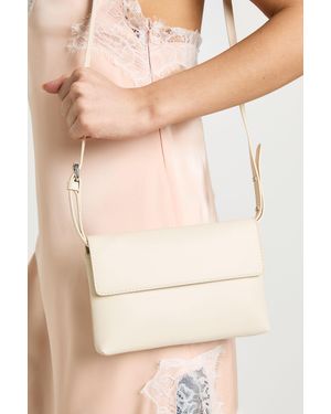 Boohoo Flap Detail Cross Body Bag With Detachable Strap - Natural