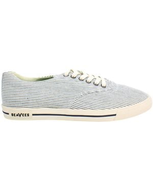 Seavees Hermosa Seersucker Plimsolls Canvas (Archived) - White