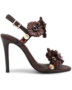 KG by Kurt Geiger Leather Roxie Heel Sandals - Brown