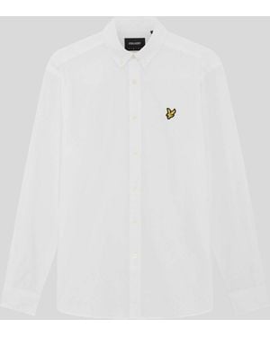 Lyle & Scott Linen Blend Oxford Shirt - White