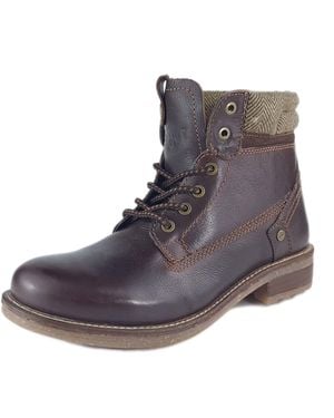 Wrangler Hill Tweed Leather Lace Up Boots - Purple