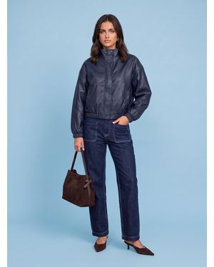 Urban Bliss Pu Oversized Jacket - Blue