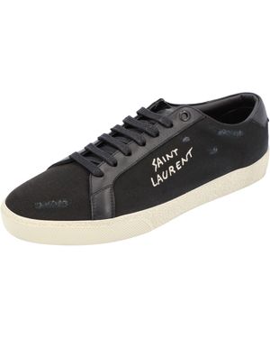 Saint Laurent Court Classic Sl/06 Embroidered Trainers - Black