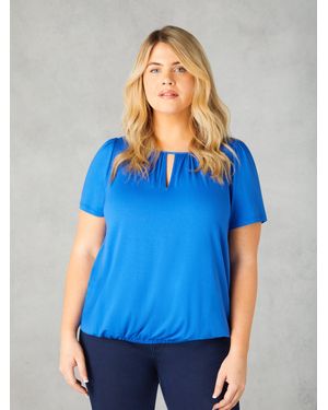 Live Unlimited Jersey Keyhole Top - Blue