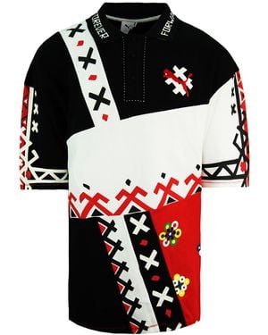 PUMA X Jahnkoy Graphic Print All Over Short Sleeve Polo Shirt 596683 47 - Black
