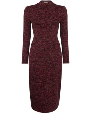 Secret Label Animal Jacquard Jersey Midi Dress - Purple