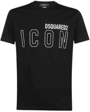 DSquared² Icon Outline Logo T-Shirt Cotton - Black