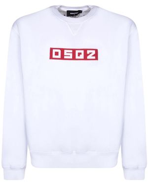 DSquared² Small Block Logo Sweatshirt Cotton - White